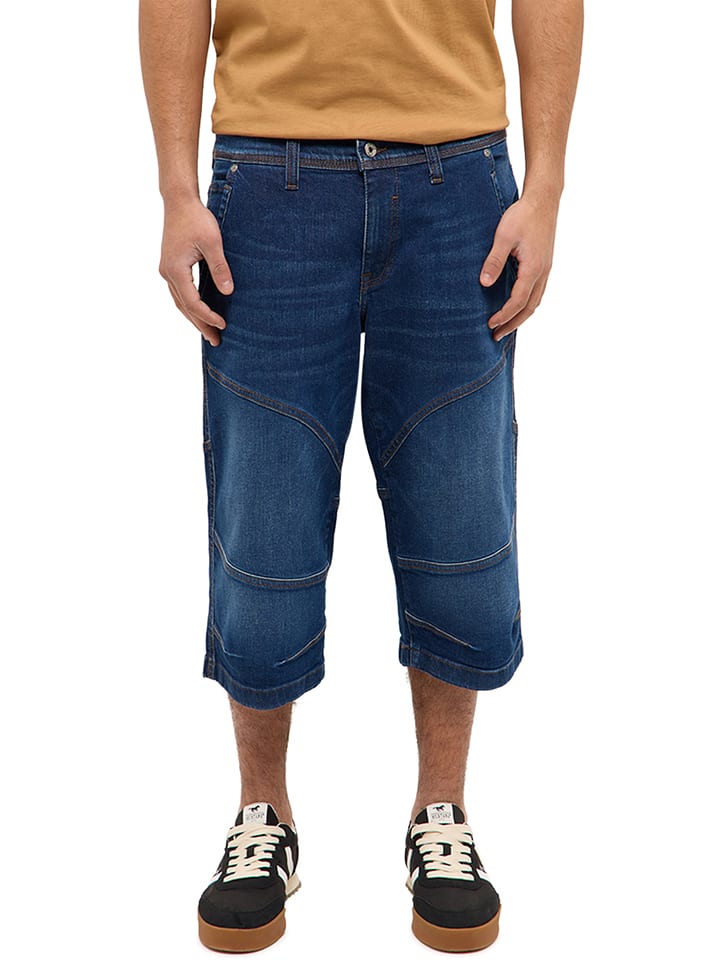 Mustang Jeans-Caprihose "Fremont" in Blau - 52% | Größe W35 | Herren-shorts