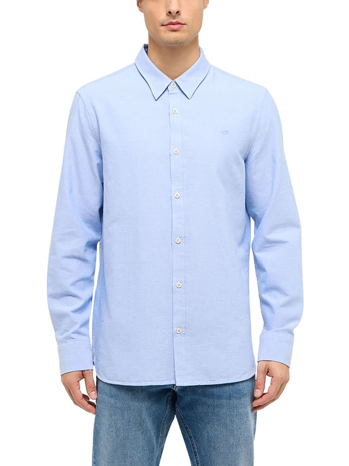 Mustang Hemd "Edinburg" in Hellblau - 55% | Größe L | Herren-plussize