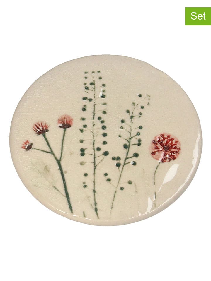 Kersten 2er-Set: Untersetzer ''Field Flower'' in Beige - Ø 10,2 cm - 16% | Aufbewahren-servieren