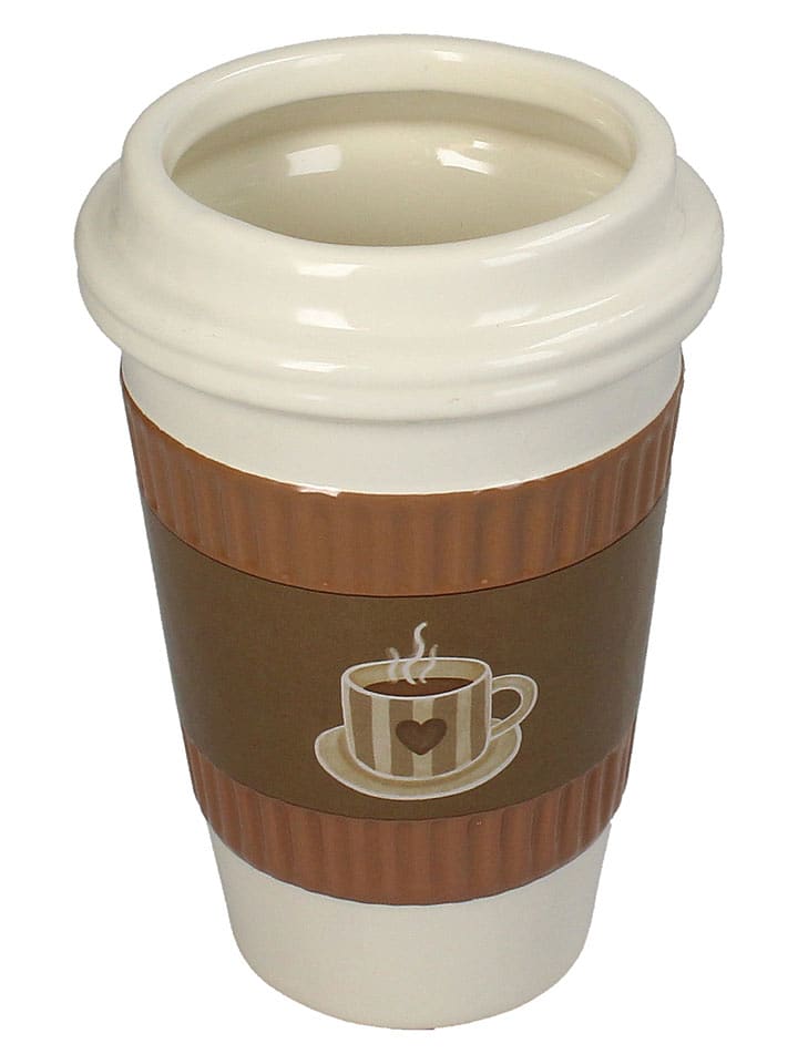 Kersten Blumentopf ''Coffee Cup'' in Creme/ Braun - (H)16,5 x Ø 11 cm - 14% | Kerzen-vasen
