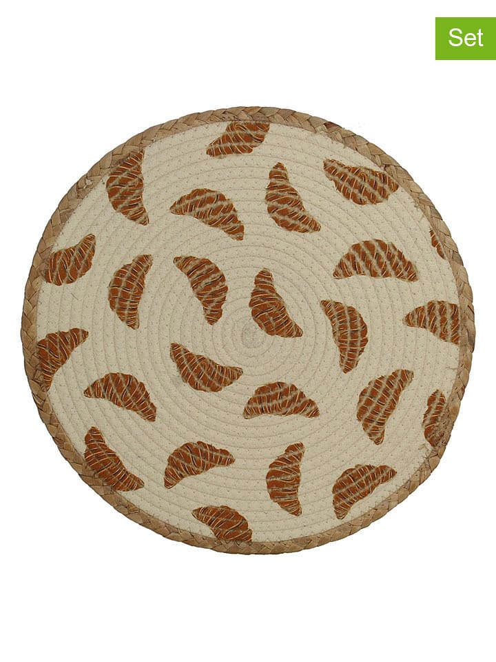 Kersten 4er-Set: Tischsets ''Croissant'' in Beige/ Hellbraun - Ø 38 cm - 14% |