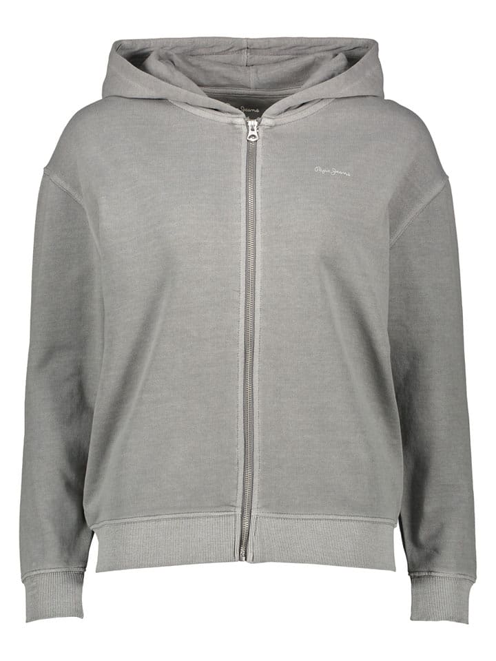 Pepe Jeans Sweatjacke in Grau - 57% | Größe M | Damen-sweatshirts-jacken