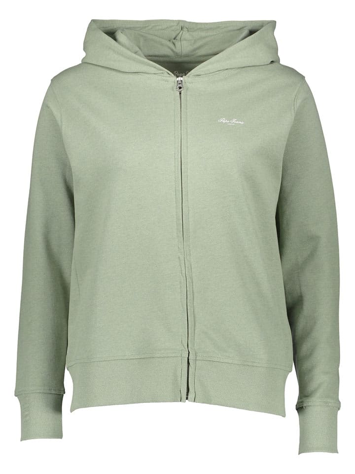 Pepe Jeans Sweatjacke in Hellgrün - 53% | Größe XL | Damen-sweatshirts-jacken