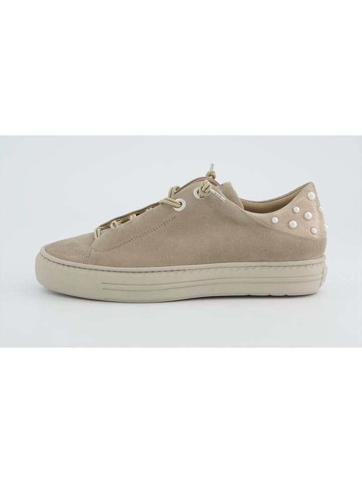 Paul Green Leder-Sneakers in Beige - 50% | Größe 38 | Damen-sneakers