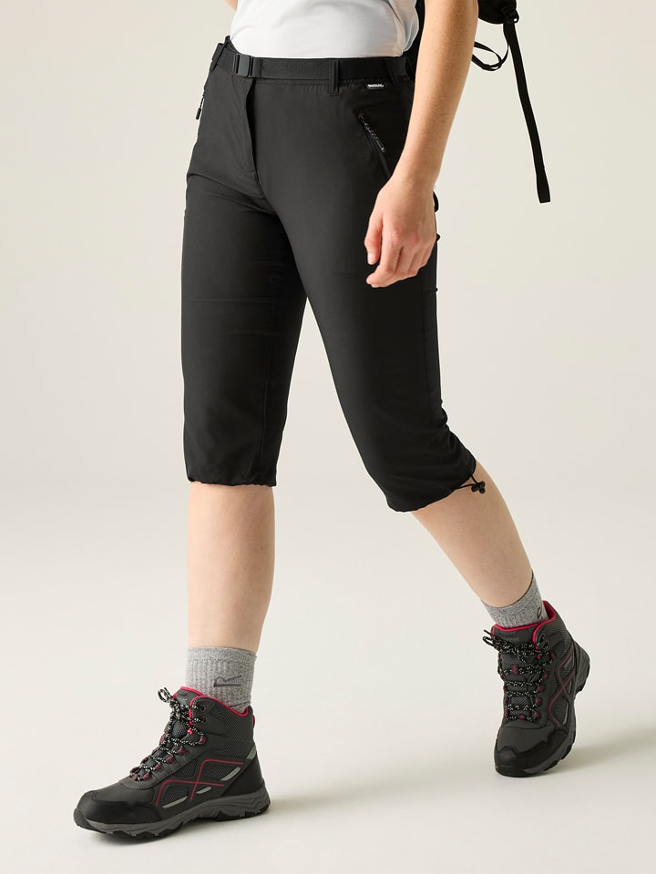 Regatta Funktions-Caprihose "Xert Stretch" in Schwarz - 66% | Größe 44 | Damen-sporthosen