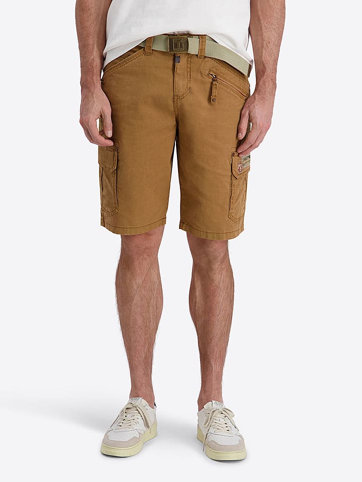 Timezone Cargobermudas "Ryker" in Hellbraun - 45% | Größe W33 | Herren-plussize