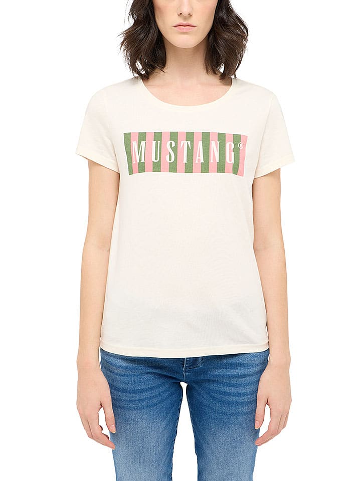 Mustang Shirt in Creme - 40% | Größe M | Damen-tops