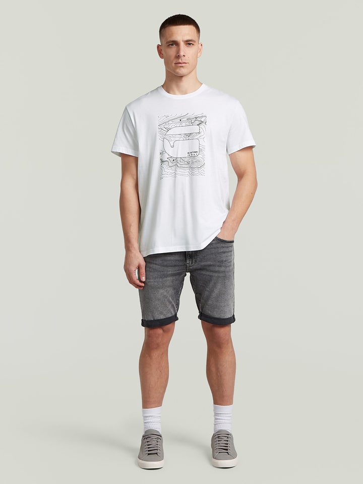 G-Star Jeans-Shorts "3301" - Slim fit - in Grau - 50% | Größe W33 | Herren-shorts