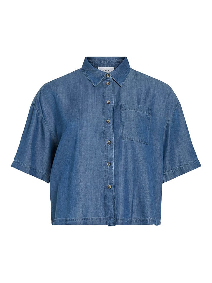 Vila Bluse "Vitevira" in Blau - 51% | Größe 38 | Damen-blusen