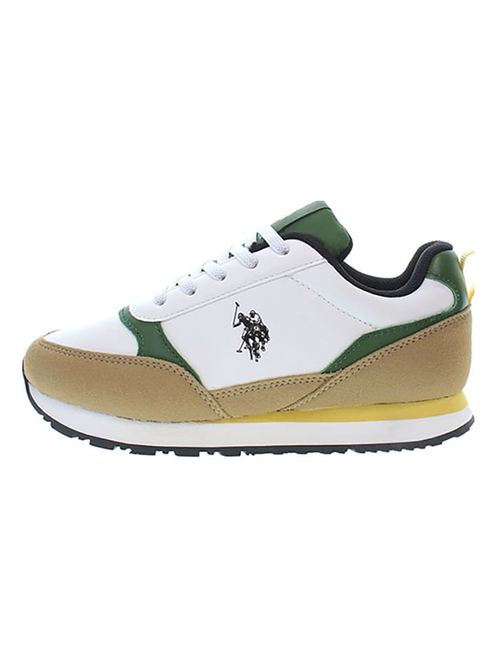 U.S. Polo Assn. Sneakers in Weiß/ Beige/ Grün - 60% | Größe 39 | Kindersneakers