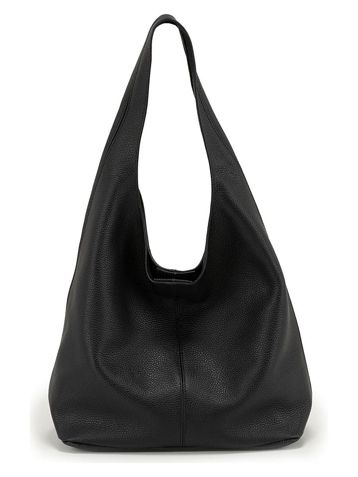 Anna Morellini Leder-Shopper "Tarquinia" in Schwarz - (B)32 x (H)32 x (T)16 cm - 77% | Damen-taschen