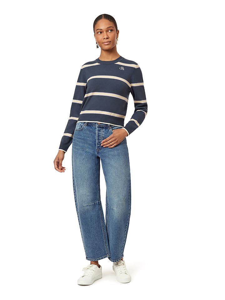 Scotch & Soda Pullover in Blaugrau/ Creme - 67% | Größe XL | Damen-pullover-cardigans