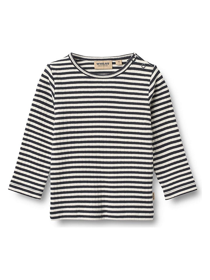 Wheat Longsleeve "Stig" in Creme/ Schwarz - 47% | Größe 92 | Baby-langarmshirts