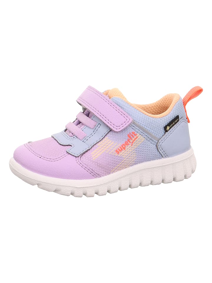 superfit Leder-Sneakers "Sport 7" in Lila/ Hellblau - 43% | Größe 35 | Babysneakers