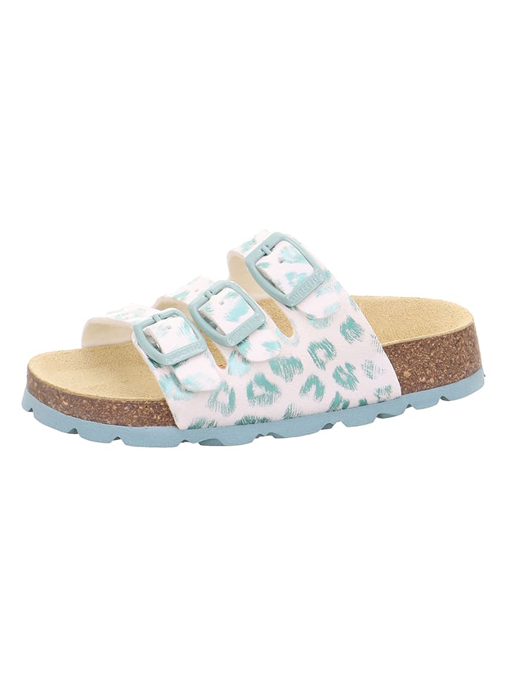 superfit Pantoletten in Weiß/ Türkis - 19% | Größe 32 | Clogs-pantoletten-kinder