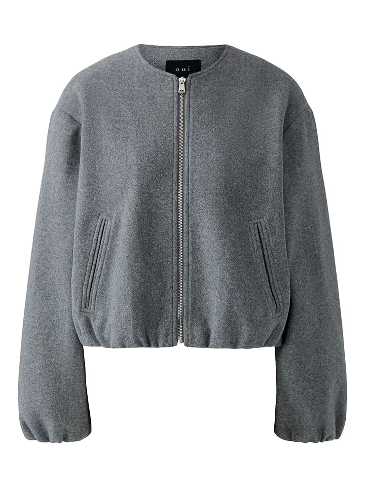 Oui Übergangsjacke in Grau - 76% | Größe 42 | Damenjacken