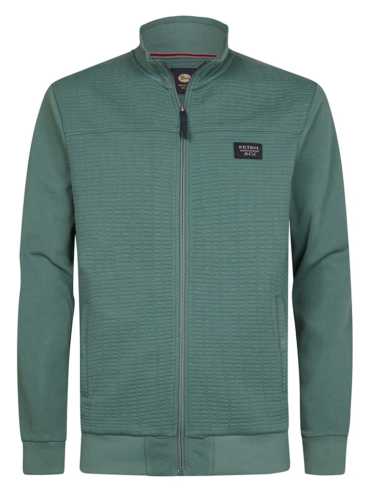Petrol Industries Sweatjacke in Grün - 48% | Größe M | Herren-sweatshirts-jacken
