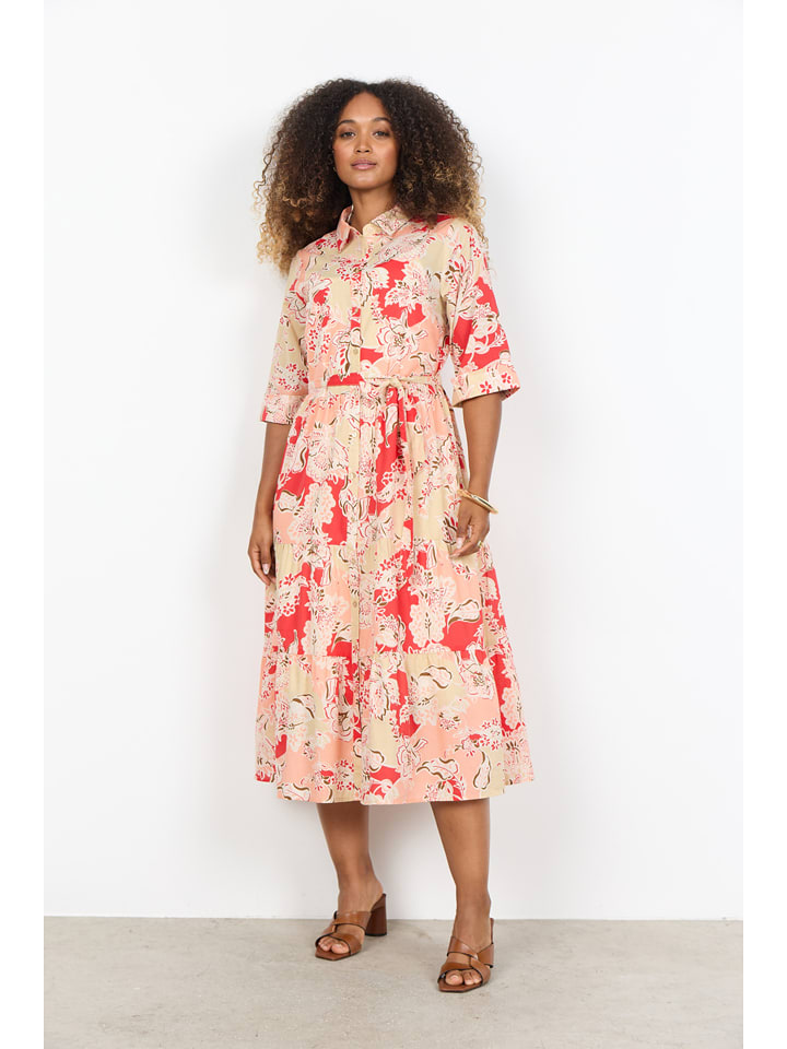 soyaconcept Kleid in Rosa/ Beige - 48% | Größe L | Damen-kleider