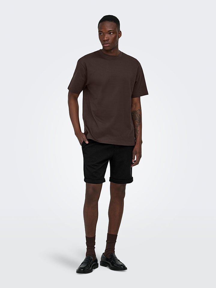 ONLY & SONS Shorts "Onsnewkodyl" in Schwarz - 36% | Größe M | Herren-plussize