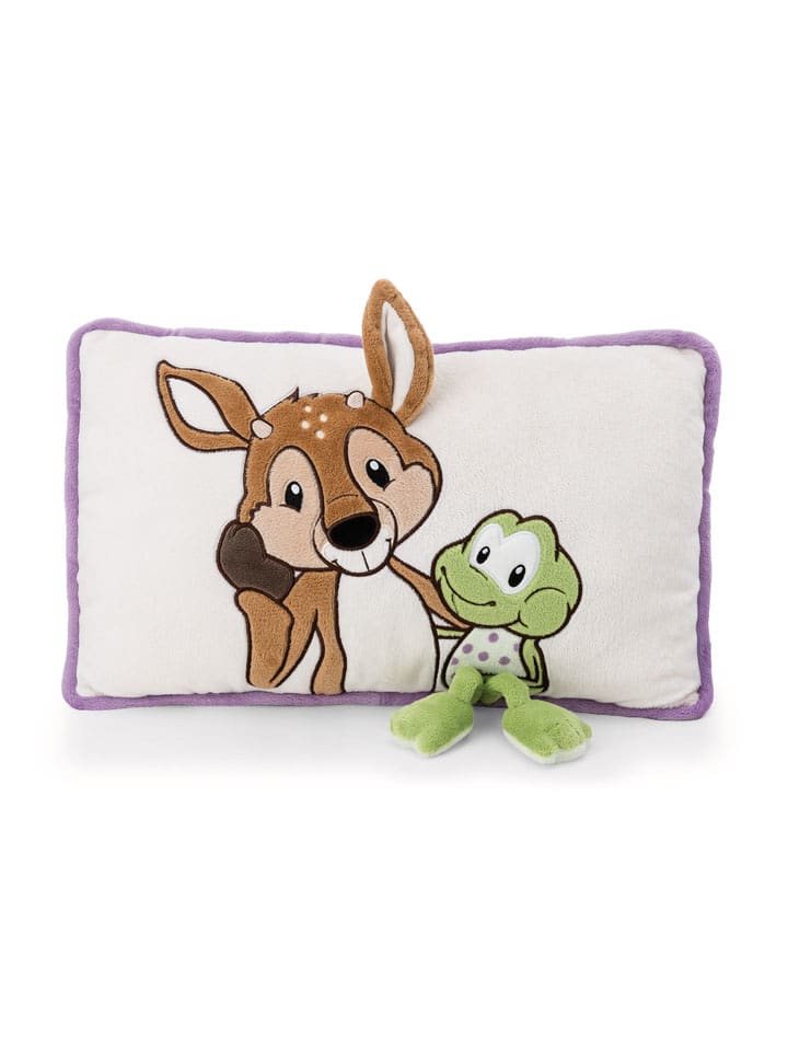 NICI Kissen "Roebuck René Roebuck & Frog Fridolin Frog" in Bunt - (L)43 x (B)25 cm - onesize