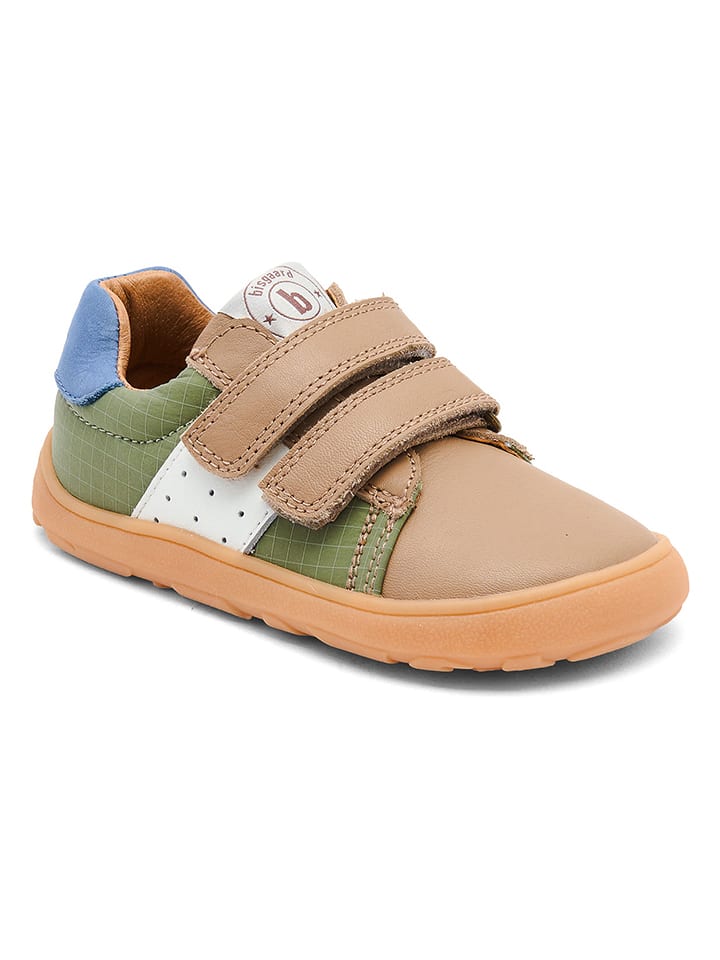 bisgaard Leder-Sneakers "Ricco" in Beige/ Grün - 43% | Größe 25 | Babysneakers