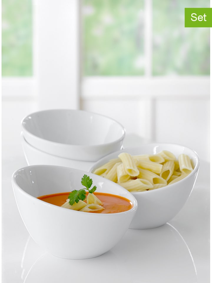 Steel-Function 4er-Set: Servierschalen "Milano" in Weiß - Ø 15 cm - 49% | Gedeckter-tisch