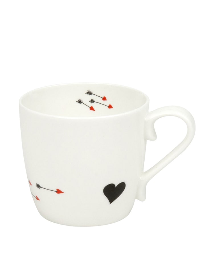 Könitz Tasse "Heart Attack" in Weiß/ Schwarz/ Rot - 415 ml - 36% | Gedeckter-tisch