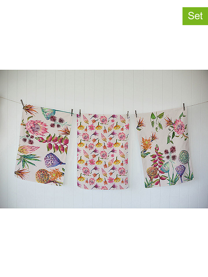 Madre Selva 3er-Set: Geschirrtücher "Flores Salvajes" in Bunt - (L)70 x (B)50 cm - 32% | Tischwaesche