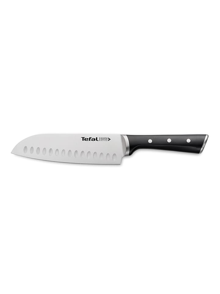 Tefal Nóż santoku "Ice Force" w kolorze srebrno-czarnym - dł. 20 cm rozmiar: onesize