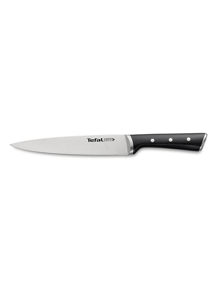 Tefal Nóż "Ice Force" w kolorze srebrno-czarnym do mięsa i szynki - dł. 20 cm rozmiar: onesize