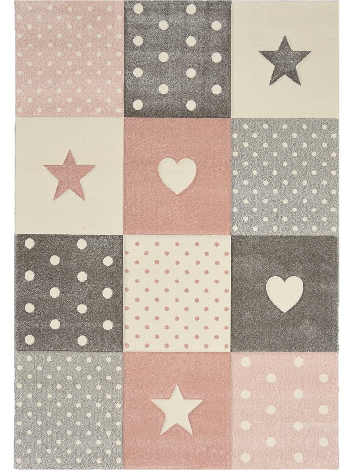 Kurzflor Teppich Indigo In Grau Rosa Gunstig Kaufen Limango