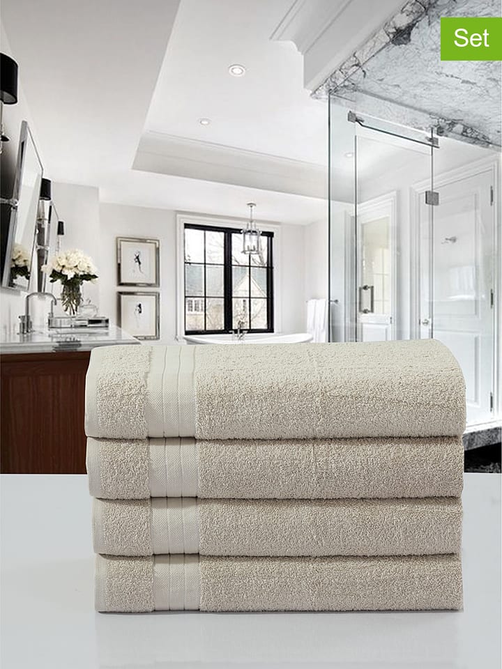 Good Morning 4er-Set: Handtücher in Beige - 36% | Größe 50x100 cm | Badtextilien