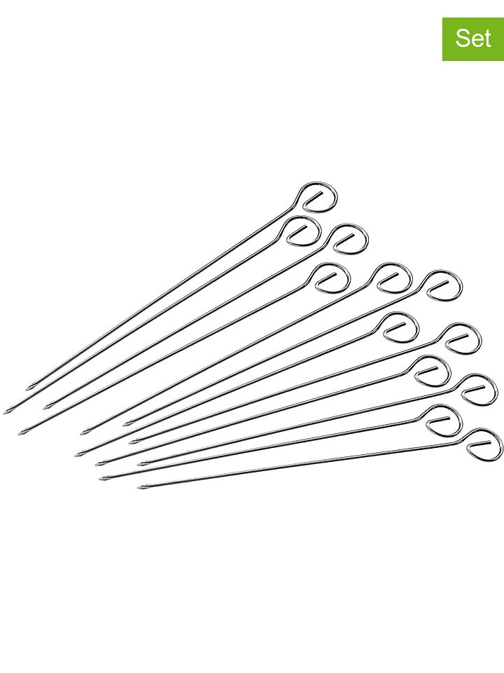Fackelmann 2er-Set: Edelstahl-Schaschlikspieße - (L)22 cm - 2x 12 Stück - 10% | Kuechenhelfer