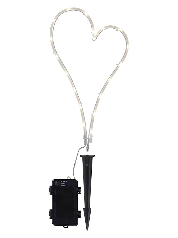 STAR Trading Lampa ogrodowa LED "Tuby - Heart" w kolorze białym - wys. 39 cm rozmiar: onesize