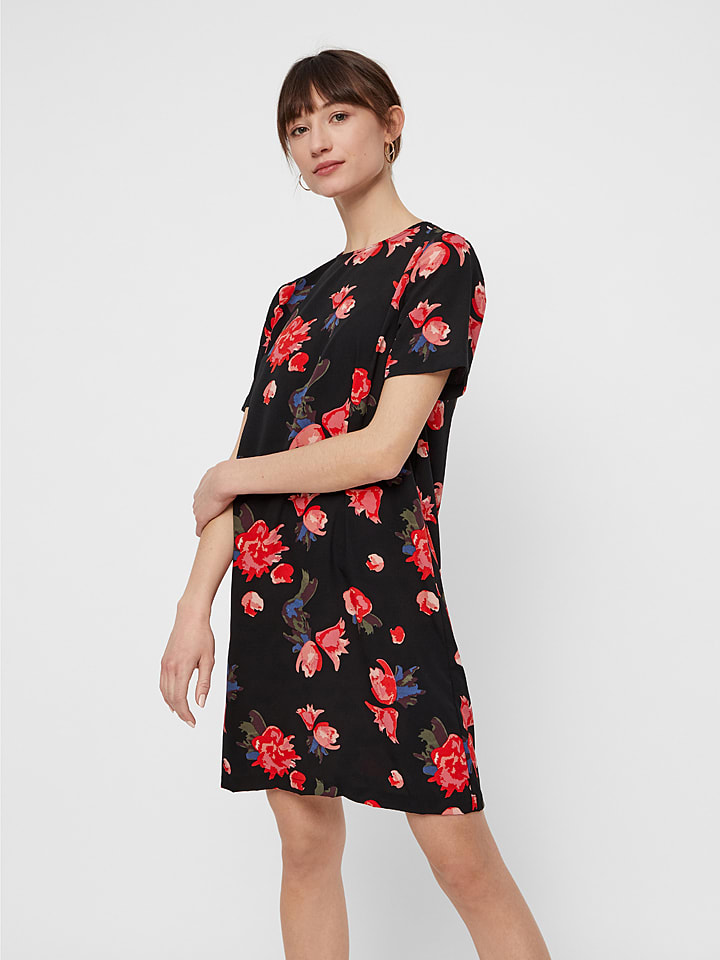 Pieces Jurk Binea Zwart Rood Goedkoop Kopen Limango