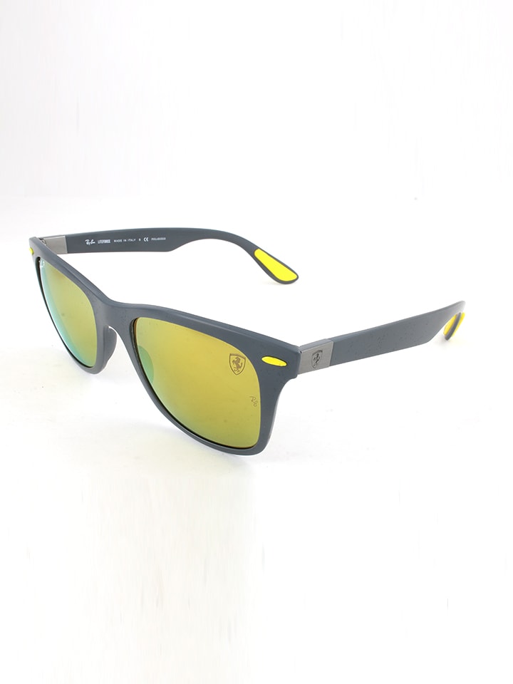 Herren Sonnenbrille Wayfarer In Schwarz Gelb