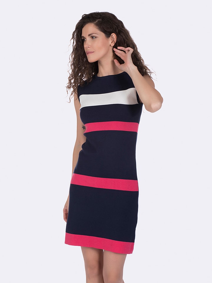 Giorgio Di Mare Jurk Donkerblauw Roze Goedkoop Kopen Limango