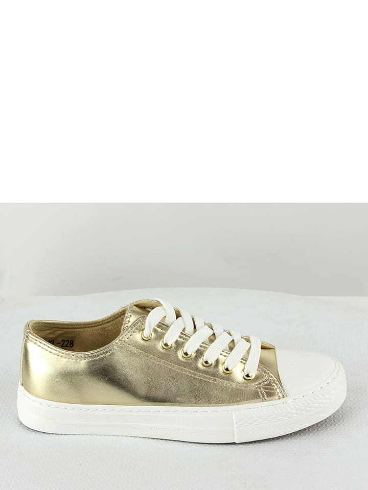 Sneakers in Gold Weiß Sneakers in Gold Weiß