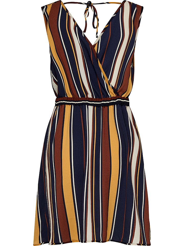 Only Jurk Nova Donkerblauw Geel Bruin Goedkoop Kopen Limango