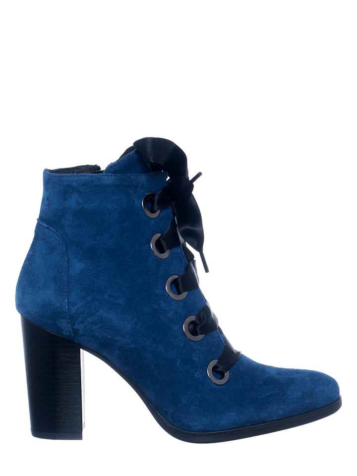 Leren enkellaarzen blauw Leren enkellaarzen blauw