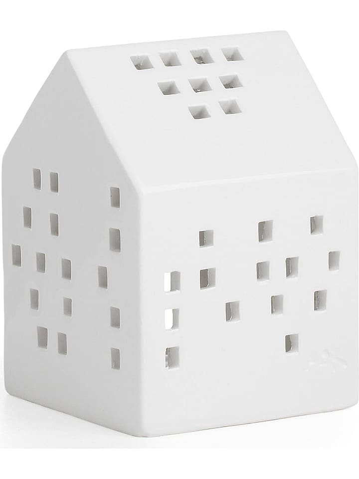 Kähler Lichthaus "Urbania Classic" in Weiß - (B)9 x (H)9,5 x (T)7 cm - 38% | Kerzen-vasen
