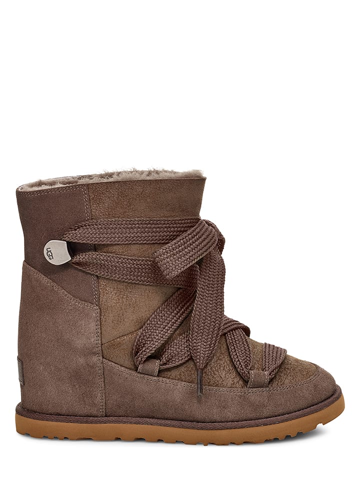 UGG Leder-Boots "Classic Femme Lace-Up" in Braun günstig ...
