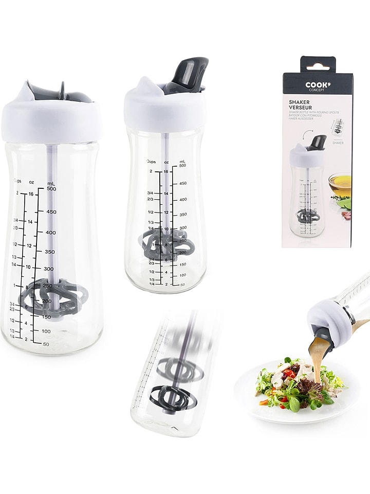 COOK CONCEPT Dressingshaker in Weiß - 500 ml - 20% | Kuechenhelfer