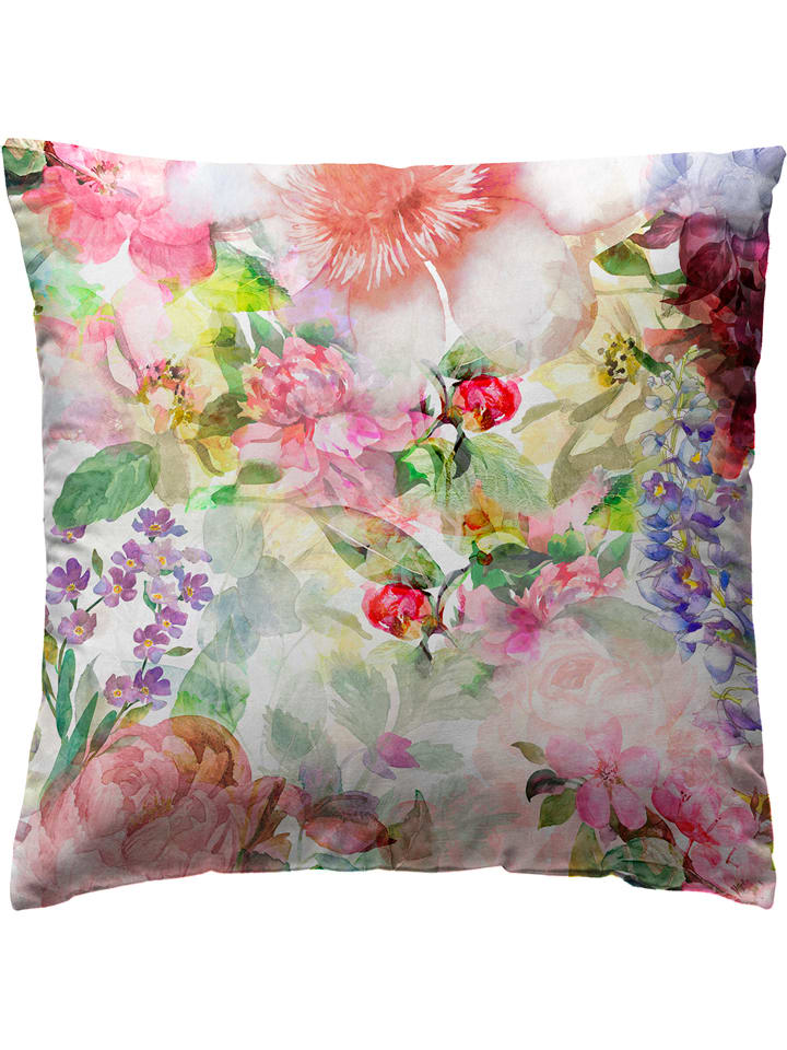ethere Perkal-Kissenbezug "Peony" in Bunt - 29% | Größe 80x80 cm | Dekokissen