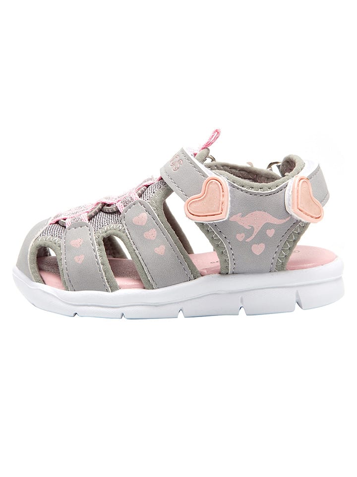 Kangaroos Halbsandalen "K-Mini" in Grau/ Rosa - 25% | Größe 25 | Babysandalen