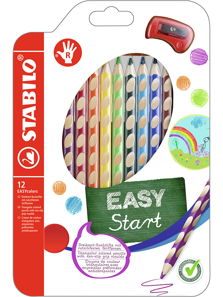 STABILO Ergonomische Buntstifte - Rechtshänder "STABILO EASYcolors" - 12 Stück - 15% | Schulzubehoer