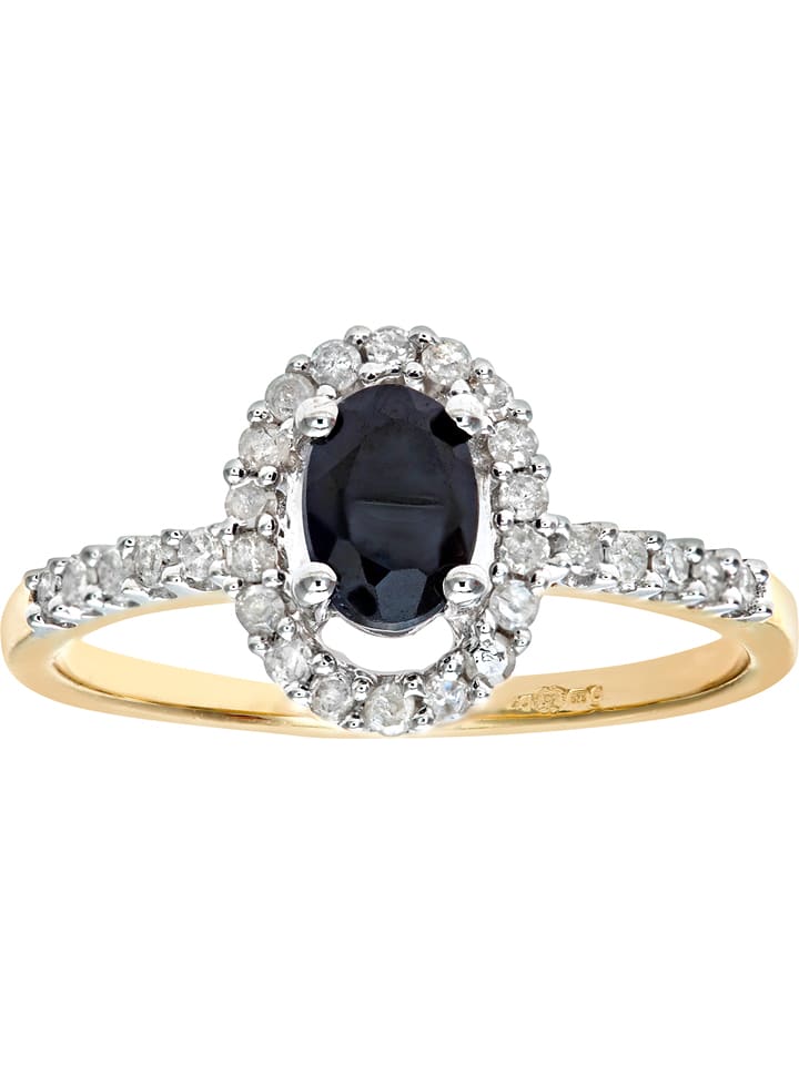 Revoni Weissgold Gold Ring Mit Diamanten Und Saphir Gunstig Kaufen
