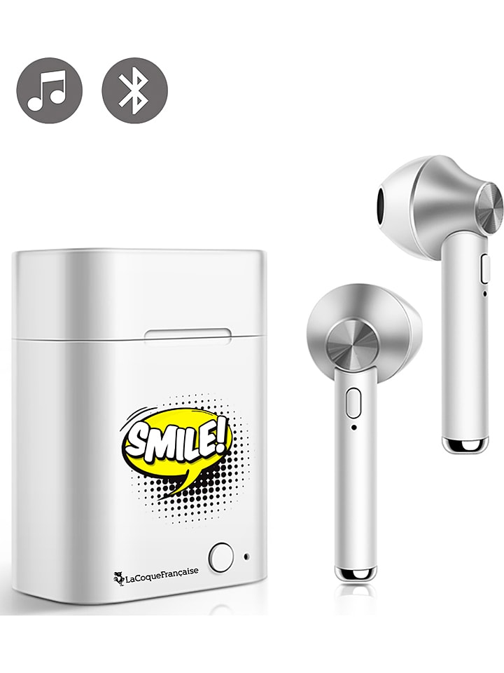 FOREVER Bluetooth-In-Ear-Kopfhörer "Smile" in Weiß/ Silber ...