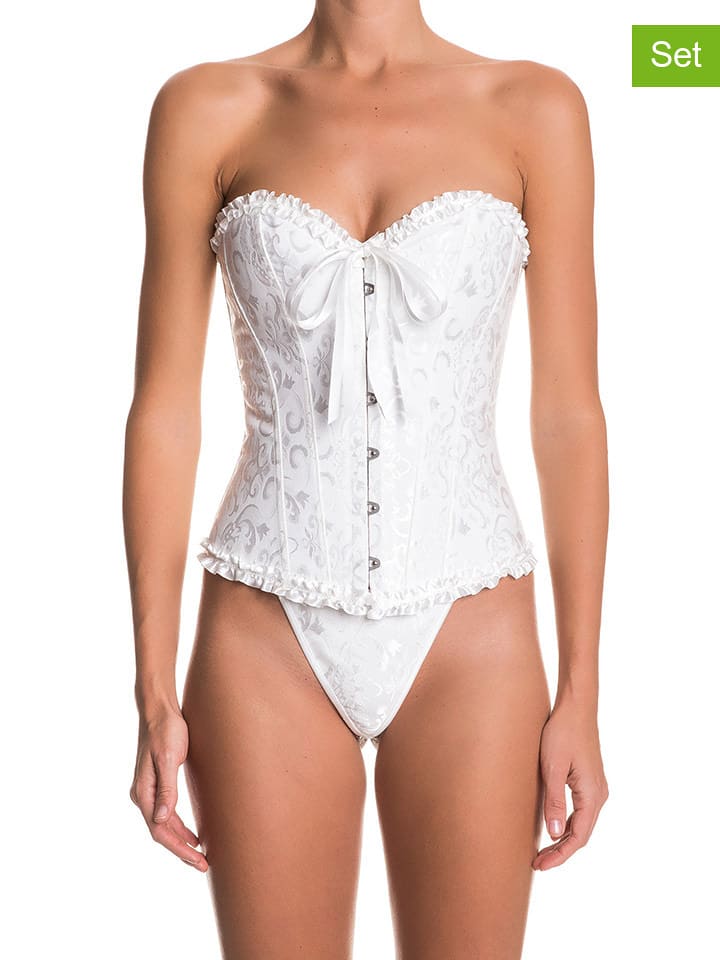 INTIMAX 2tlg. Wäsche-Set in Weiß - 82% | Größe L | Damen-dessous
