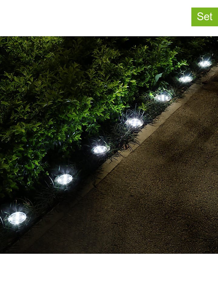 lumisky Solarne lampy najazdowe LED (8 szt.) "Decky" w kolorze srebrnym - Ø 12 cm rozmiar: onesize